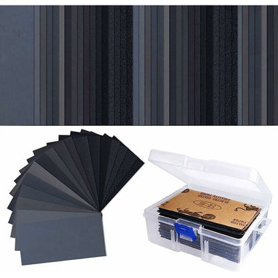102 Pcs Wet Dry Sandpaper 60 to 3000 Grit Sandpaper for Automotive, Wood Furniture Finishing, 3 x 5.5 Inch