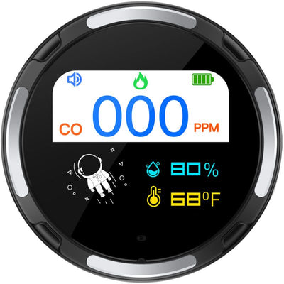 Portable Carbon Monoxide Detector with 2.1 Inch Screen, Multifunction Temperature and Humidity Tester, Electrochemical Sensor, IP65 Waterproof