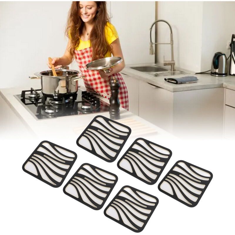 6 Pcs Hot Pot Mats Heat Resistant Non-Slip Modern Hot Dish Holder for Kitchen Table