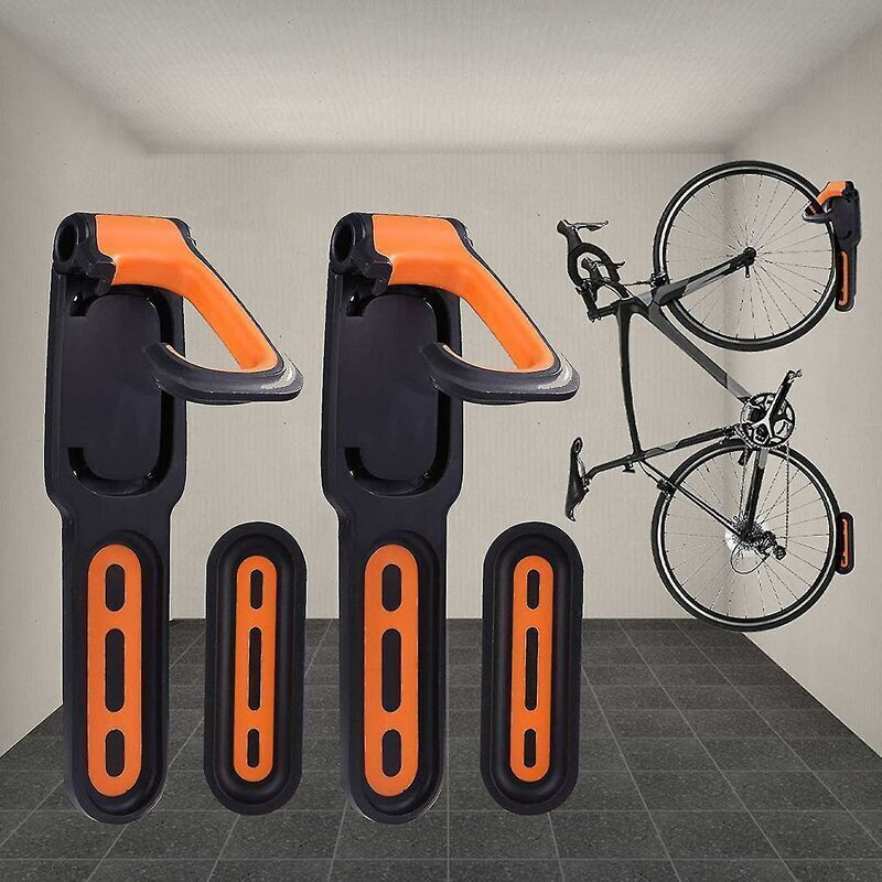 Rubber Coated Bike Rack Wall Mounted Bike Holder 2 Bike Wall Mounts Indoor and Outdoor Use