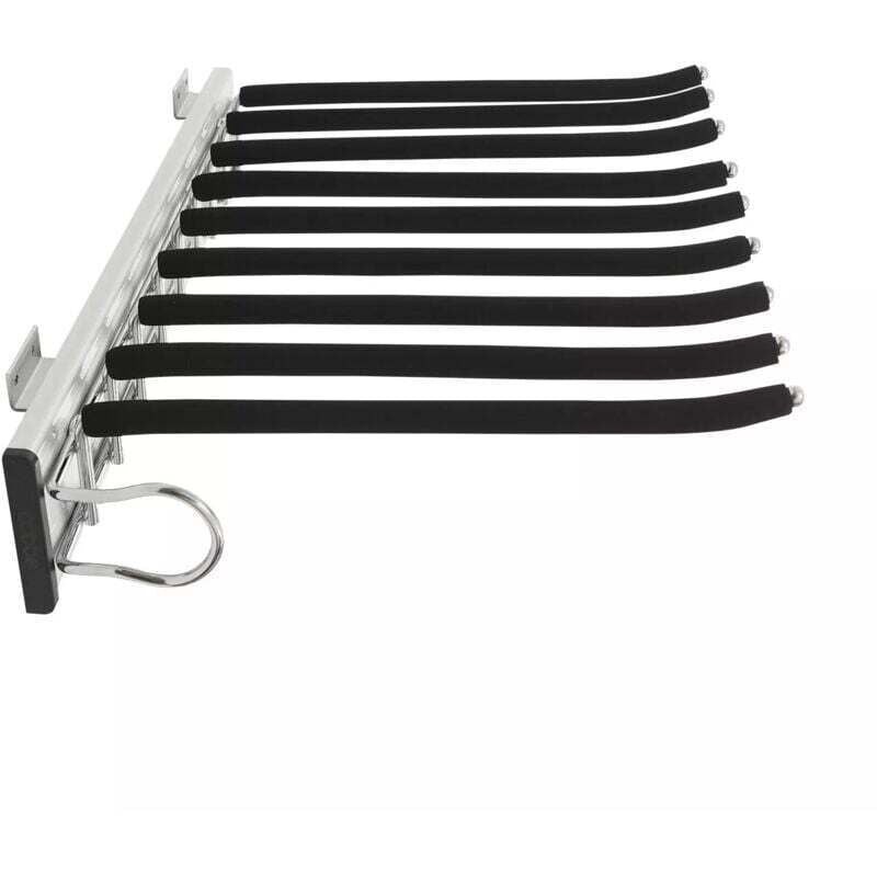 Expandable Trouser Rack, Trouser Hanger, Pant Rack, 9 Scarves, Hanging Rail, Expandable Trousers for Wardrobe, Left Side Mount, 48 cm