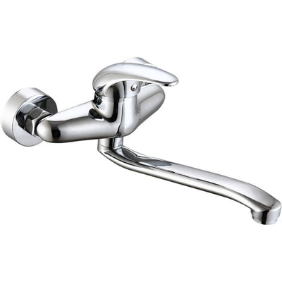 Kitchen Mixer Tap, Wall Mounted, Low Spout, Silver