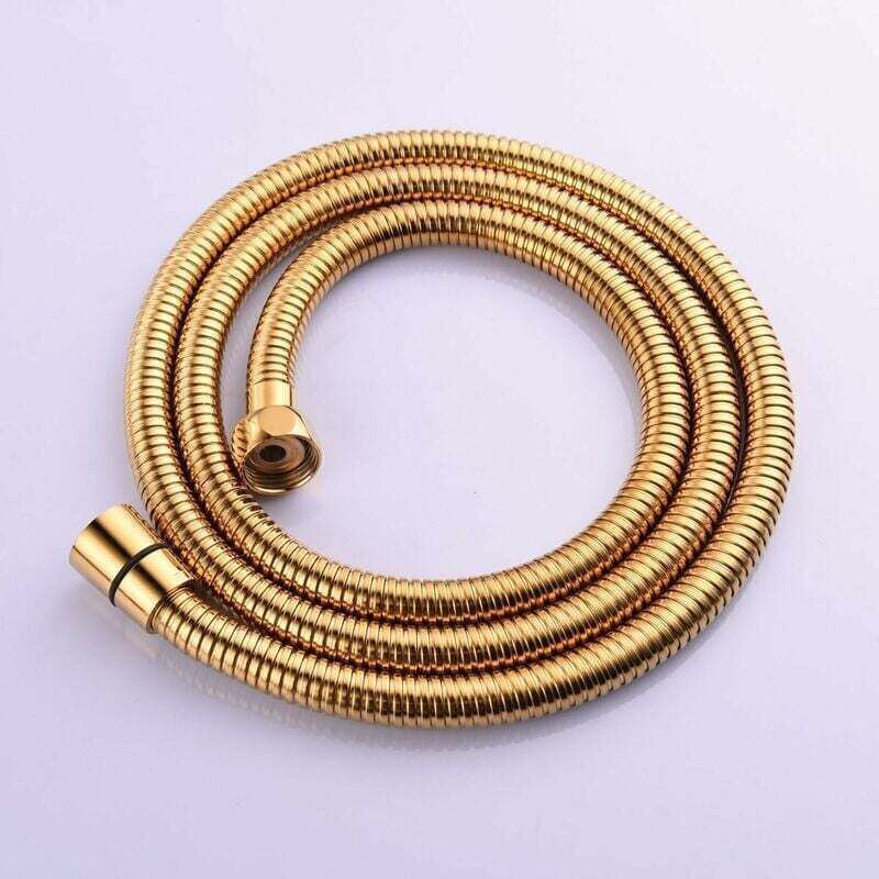 Gold Anti-Kink Flexible Shower Hose Stainless Steel with Solid Brass Connector, 1.5 m, 59 Inch