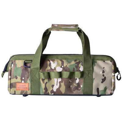 Camping Tool Bag Large Capacity Wide Mouth Storage Tool Bag Water Resistant Gear Bag, Camouflage