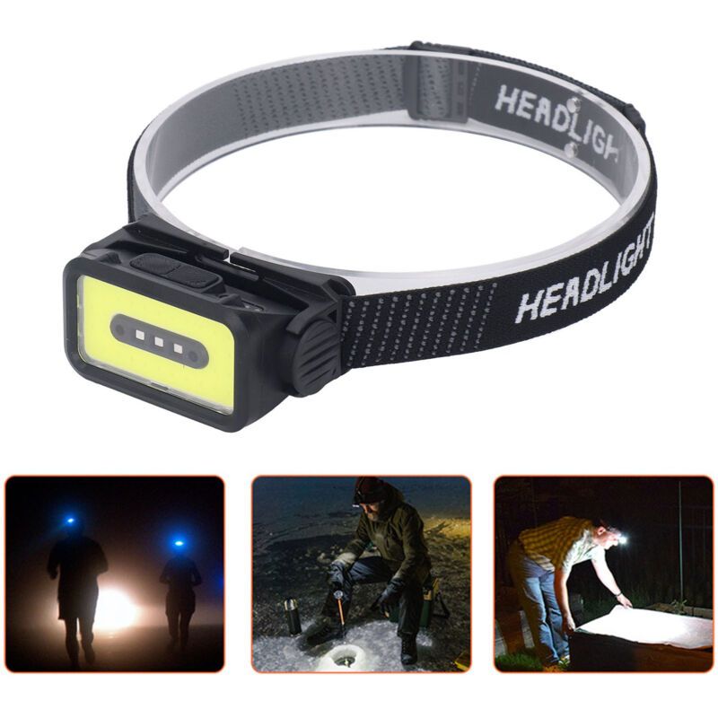 COB USB Rechargeable Headlamp with Red Light LED Head Lamp for Outdoor Hiking Running Camping Accessories