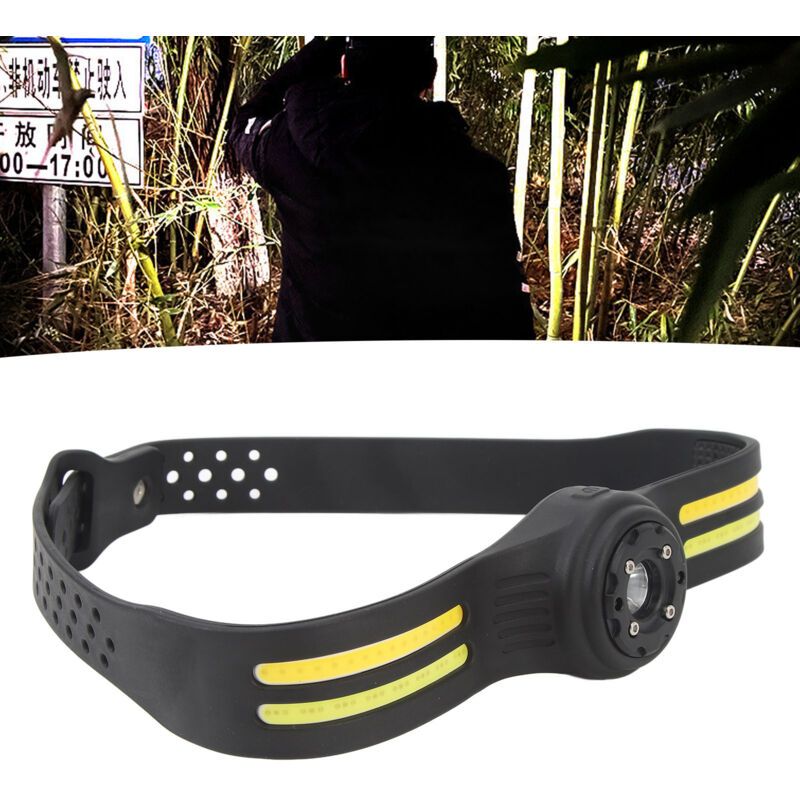 COB Headlamp, Lightweight Weight Sensing Headlamp, Rechargeable, Adjustable Angle, Bright Headlamp for Camping