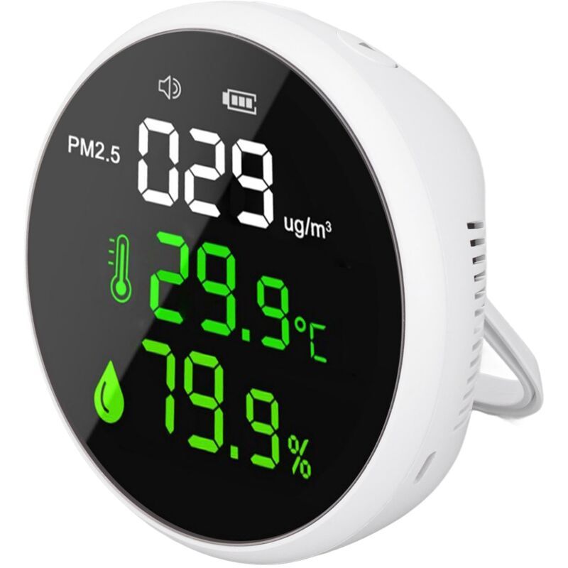 Indoor Air Quality Monitor PM2.5, Mini Portable Smart Sensor, Temperature and Humidity Tester