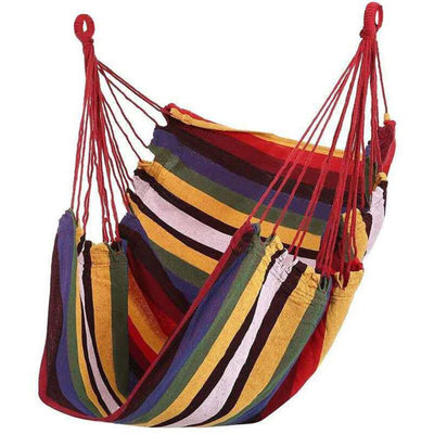Hammock Chair Canvas Portable Comfortable Colorful Striped Chair Hanging Rope Swing for Indoor