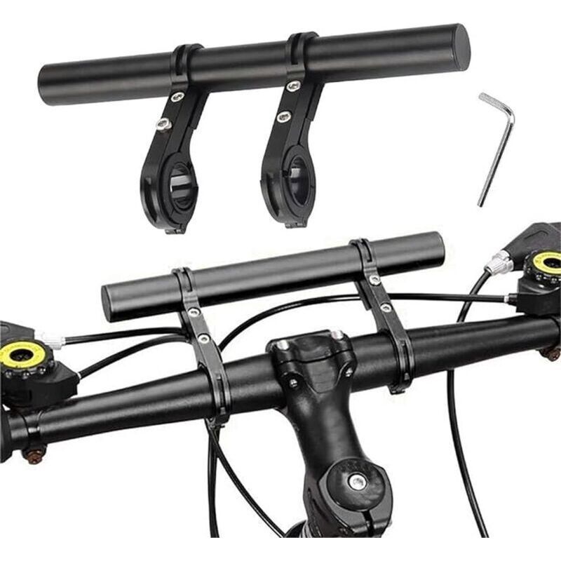 Bicycle Handlebar Extender, Multifunctional Double Bicycle Handlebar, Aluminum Alloy Bracket, Extension Frame, Flashlight Holder, 20 cm