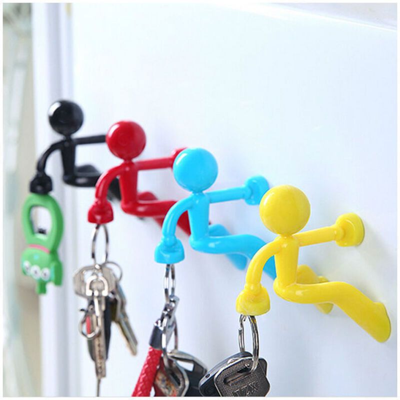 4 Pcs 4 Colors, Heavy Duty Magnetic Key Hooks with Wall Mounts