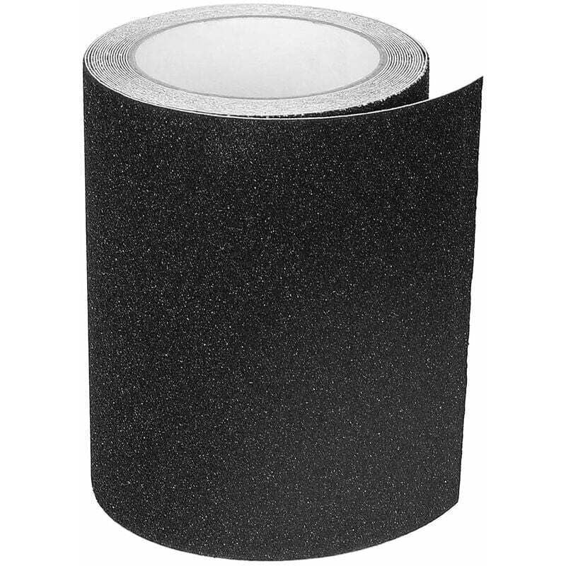 Anti-Slip Tape, Adhesive for Stairs, Friction, Abrasive for Safety, Stepladder, Indoor, Outdoor, High Traction, Black, 15 cm x 5 m