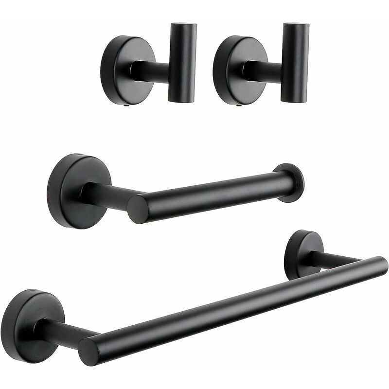 4 Pcs Bathroom Hardware Set, Matte Black Bathroom