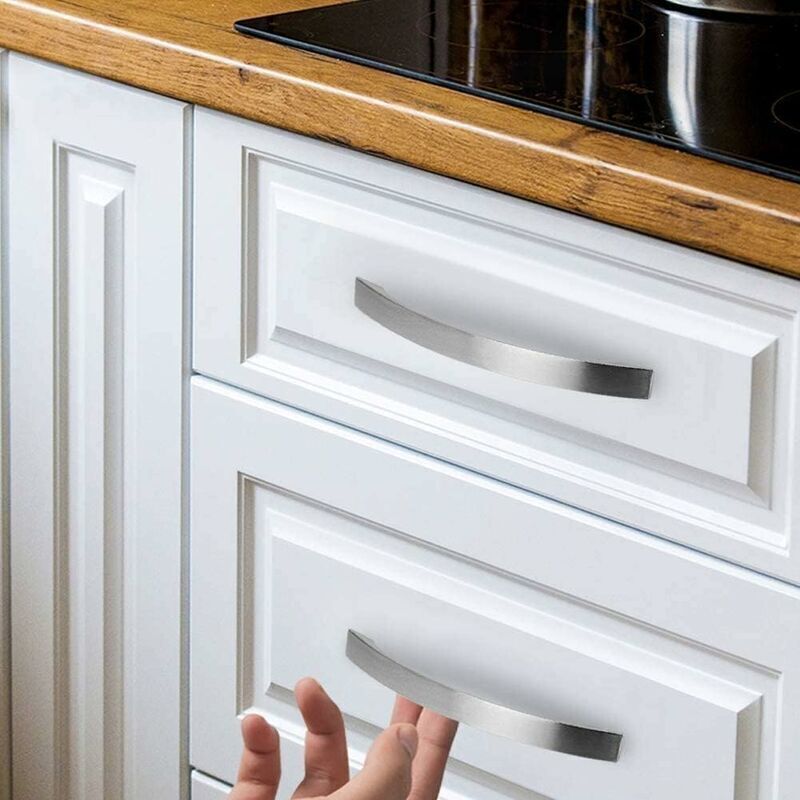 16 Pack Kitchen Cabinet Handles, Chrome, Brushed Nickel Door Handles Kitchen Handle Stainless Steel Kitchen Handle 96 mm