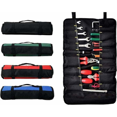 Roll-up Tool Bag with 38 Pockets, Tool Storage Bag, Screwdriver Bag, Ideal for Outdoor Use, Blue