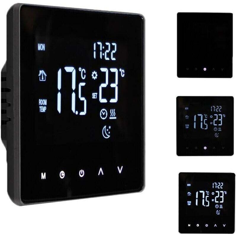Smart Thermostat Temperature Controller for Electric Heating LCD Display Touch Screen Weekly Programmable Floor Heating Thermostats for Home Office