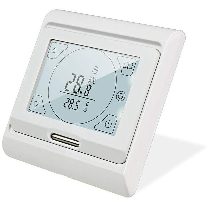 16A Programmable Electric Underfloor Heating Thermostat with Sensor Digital Room Thermostat Underfloor Heating Controller LCD Touch Screen
