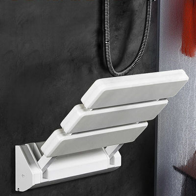 Folding Shower Seat in Aluminum and ABS, 330 x 320 x 70 mm