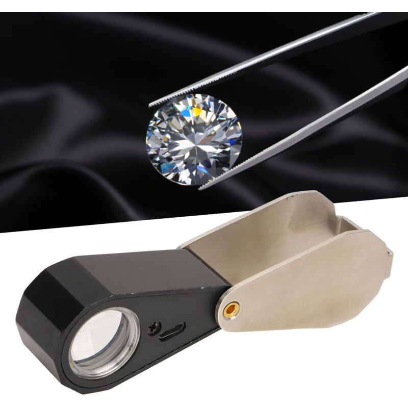 10X Jeweler Loupe, Professional Handheld Magnifier with LED Light for Jewelry, Plants, Coins, Watches