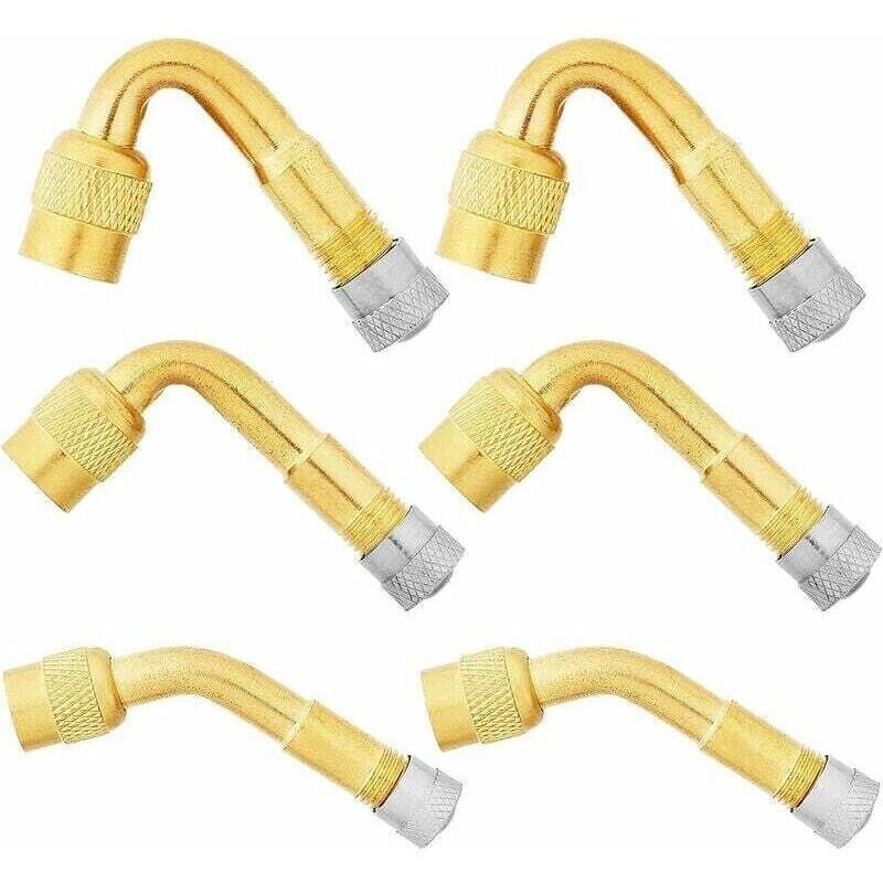 6 Pcs Tire Valve Extension, 45 Degree, 90 Degree, 135 Degree Tire Valve Extension Adapter Connector Elbow Extender, Angled Inflator Nozzle for Car