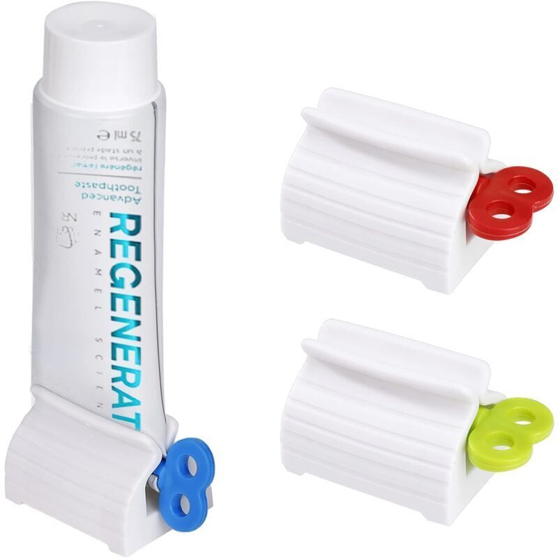 3 Pcs Toothpaste Tube Squeezer Plastic Rotating Toothpaste Dispenser Seat Holder for Paints Cosmetics Cream