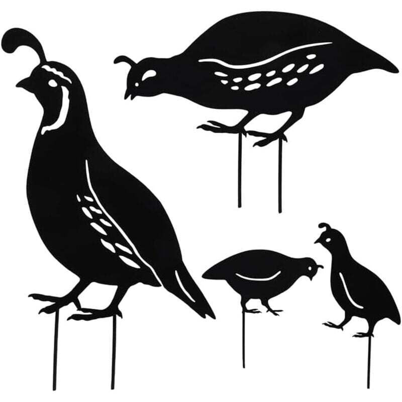 Outdoor Metal Garden Decor, Quail Farm Garden Art Metal Statues Decor Garden Decoration Lawn Path Sidewalk Garden, European Retro Style