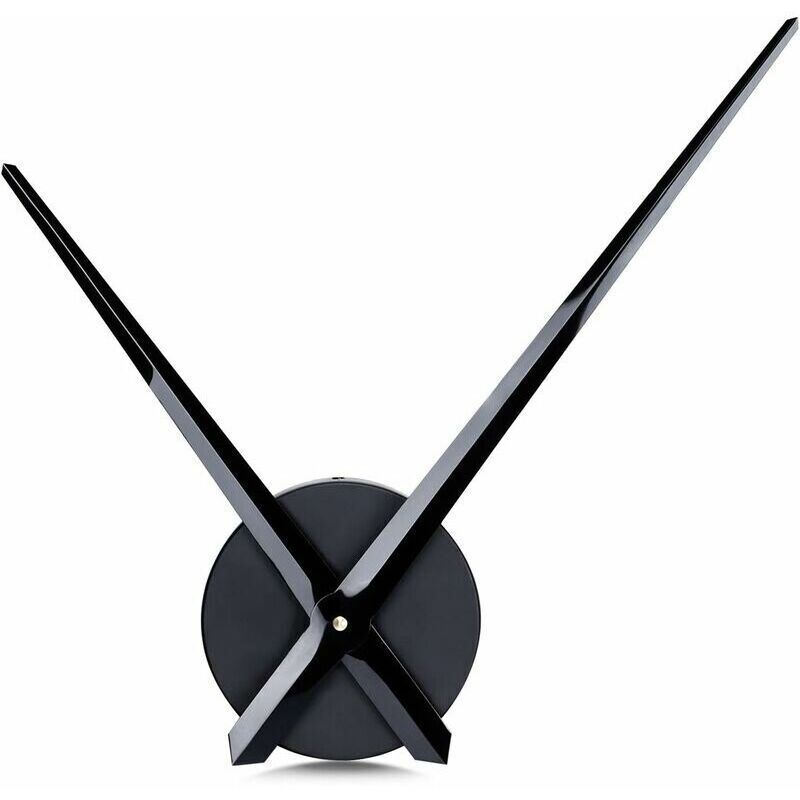 Large Wall Clock with Simple Black Hands, No Numerals, High Longitudinal Axis Clock Movement Mechanism with Long Hands, 31.5 cm
