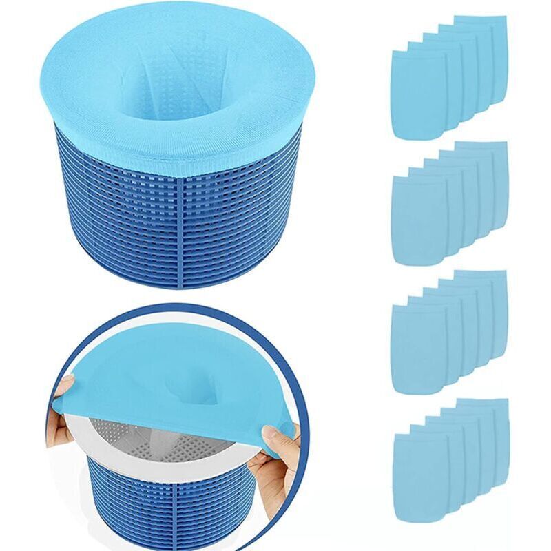 20 Pcs Pool Skimmer Socks, Pool Filter Socks, Reusable and Super Elastic Skimmer Socks for Skimmer Basket, Pump, Swimming Pool, SPA