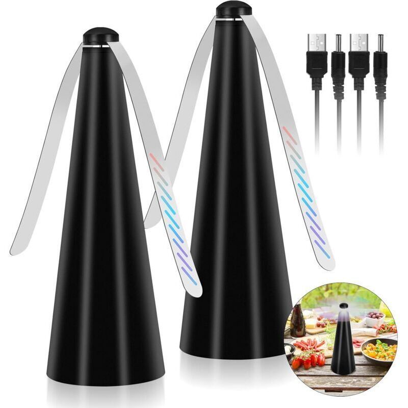 2 Pcs Anti-Mosquito Fan, Insect Repellent Blades, Mosquito Repellent Fan to Keep Flies and Insects Away from Food, for Home Dining
