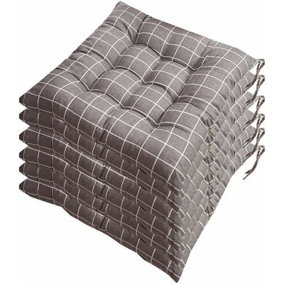 6 Pcs Chair Cushions, Decorative Cushion, Chair Cushion, Garden Cushions, 12 Stitched Details, Different Patterns, Polyester, a, 40 x 40 cm