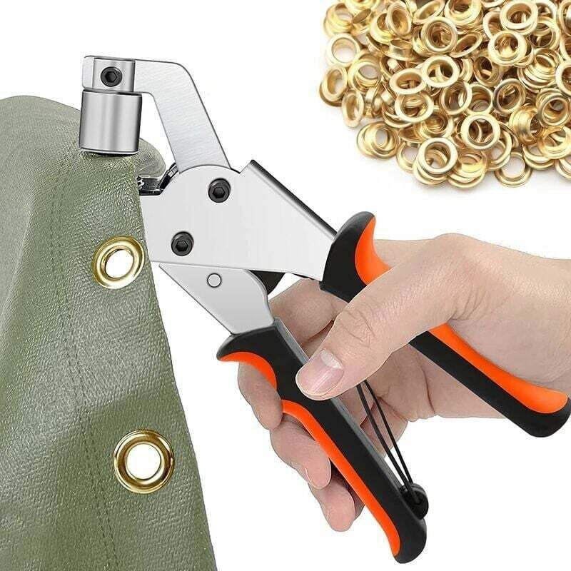 300 Pack Tarpaulin Eyelet Pliers, Eyelets, Diameter, Portable Eyelet Pliers for Fabrics, Tarpaulins, Leather, 10 mm
