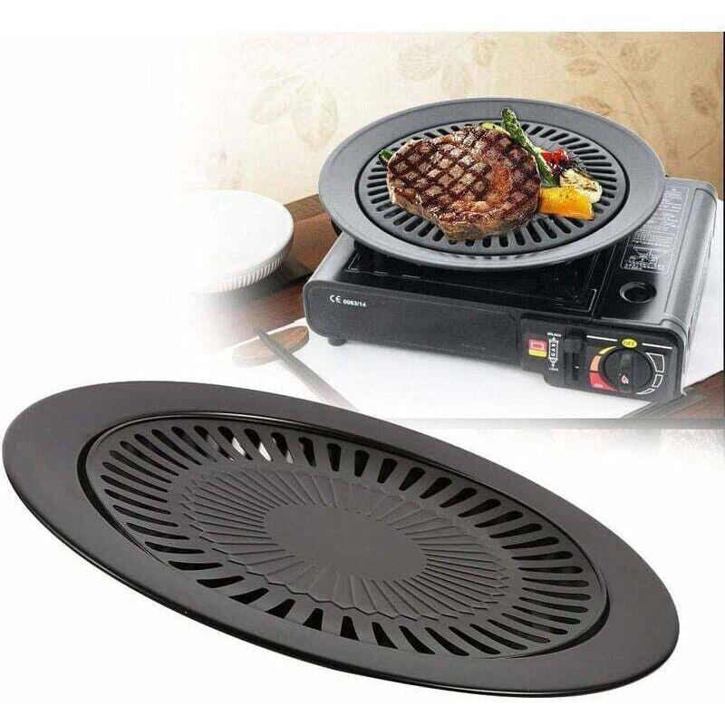 Korean BBQ Stove, Stainless Steel Rotisserie, Round Grill Set for Outdoor and Indoor Camping