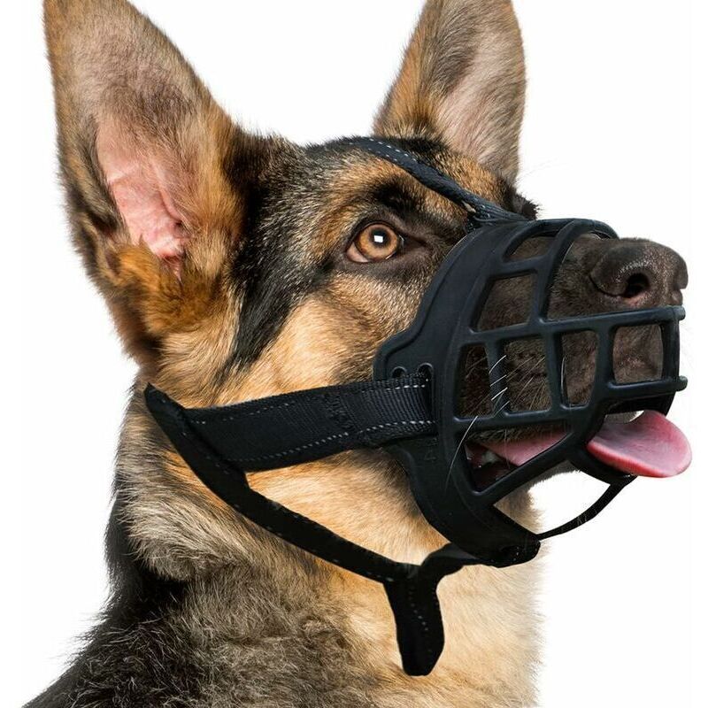 Dog Muzzle, Silicone Muzzle for Small, Medium and Large Dogs, Soft Cage Muzzle to Prevent Chewing and Allow Panting While Drinking