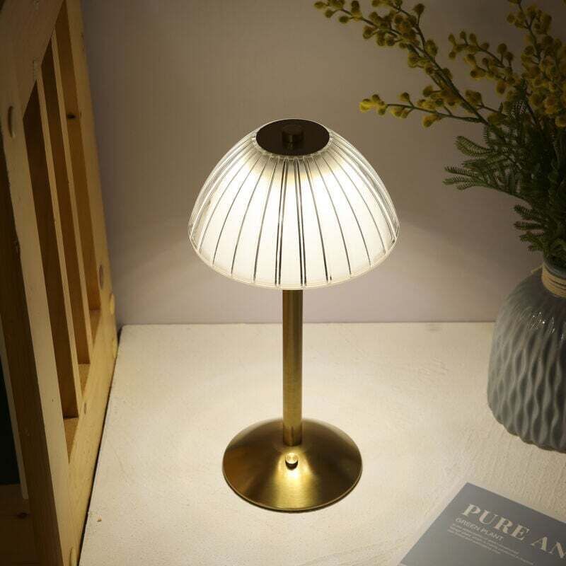 USB Rechargeable Table Lamp, LED Bedside Lamp, Reading Lamp, with Touch Control for Adjustable Brightness, 3 Light Colors
