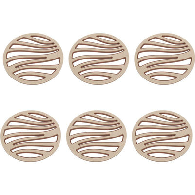 6 Pcs Stylish Insulated Heat Resistant Trivets Silicone PP Non-Slip Anti-Scald Placemats for Home Cafe Restaurant