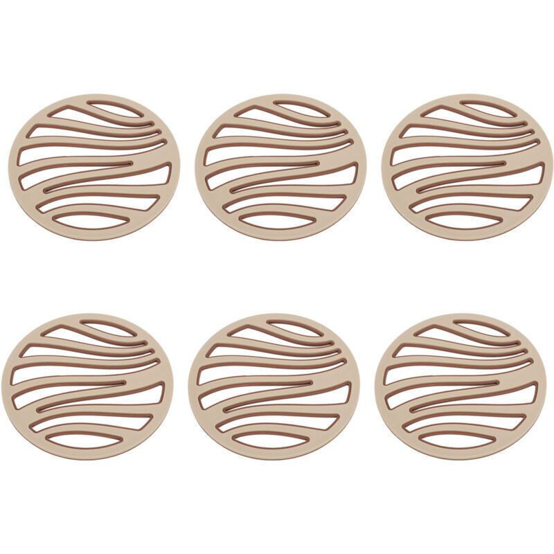 6 Pcs Stylish Insulated Heat Resistant Trivets Silicone PP Non-Slip Anti-Scald Placemats for Home Cafe Restaurant