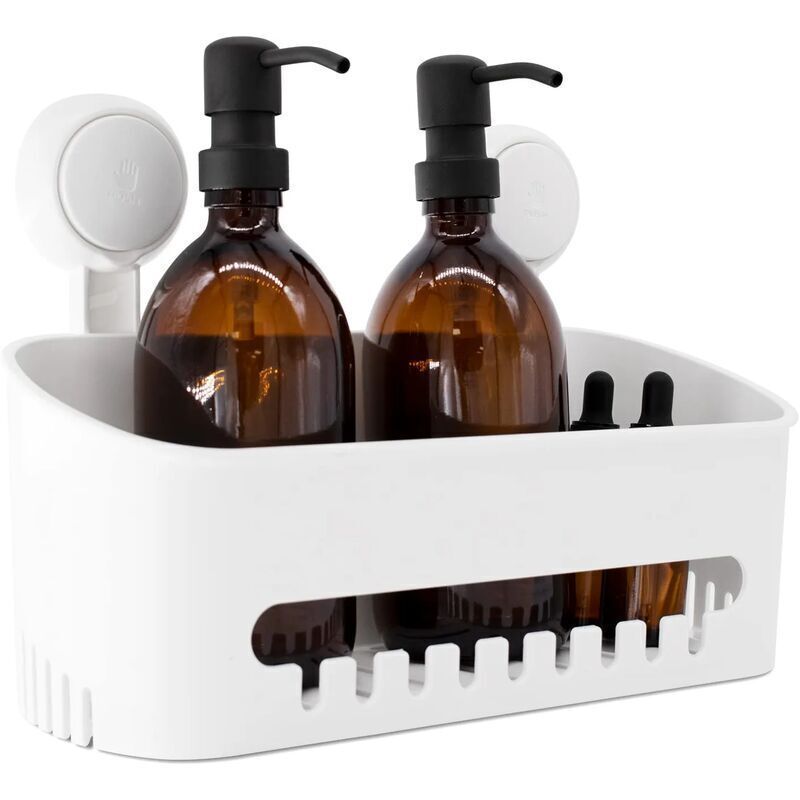 Shower Caddy, Suction Cup Shower Caddy No Drilling Suction Cup Removable Shower Basket for Bathroom Shower and Kitchen Storage Basket for Shampoo