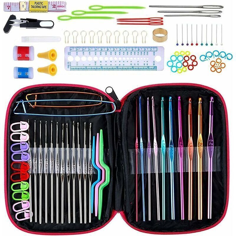 Crochet Hooks Set Knitting Needles Kit for Adult Beginners Knitting Tool Accessories with Mini Case