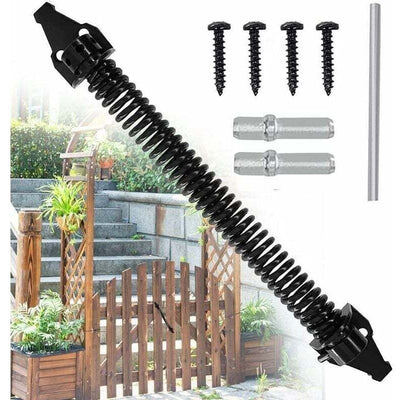 Spring Door Closer Adjustable Door Closer Outdoor Carbon Steel Spring Door Closer Screw Garden Door Closer for Household Gates Farm Fences, 14 Inch