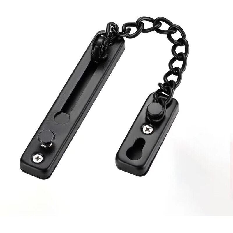 Door Chains, Anti-Theft Door Chain Lock, Reliable Stainless Steel Door Security Chain Door Latch Lock Ideal for Home Hotel, Black