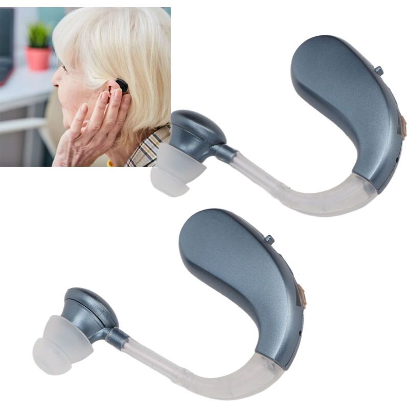 1 Pair Rechargeable Sound Aid Headphones Low Noise Hearing Aid Built-in Battery 450-3400HZ Blue