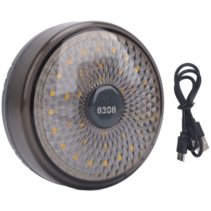 Outdoor Camping String Lights, Rechargeable, USB Charging, IPX4 Waterproof Protection for Tent, Gray
