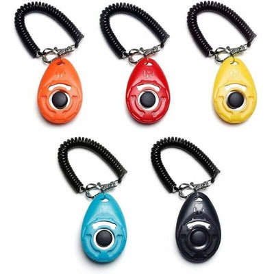 5 Pack Dog Clickers Dog Clickers with Wrist Strap, Large Button Clicker, 5 Colors