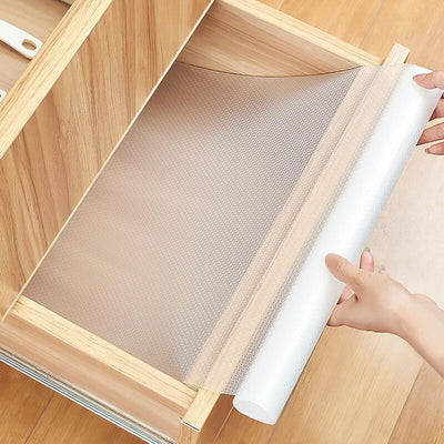 Non-Slip Drawer Liner, Non-Adhesive Eva Drawer Mat, Waterproof Transparent Fridge Mat Can Be Cut to Size for Kitchen Cupboard Shelf Drawer Protection