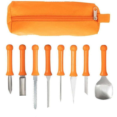 8 Pcs Halloween Pumpkin Carving Kit Professional Pumpkin Carving Knife Stainless Steel Pumpkin Carving Tools for Halloween Decoration Jack-O-Lantern
