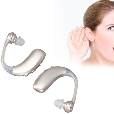 1 Pair Hearing Aids, Ergonomic Rechargeable Medical Device Made of ABS Silicone, Silver