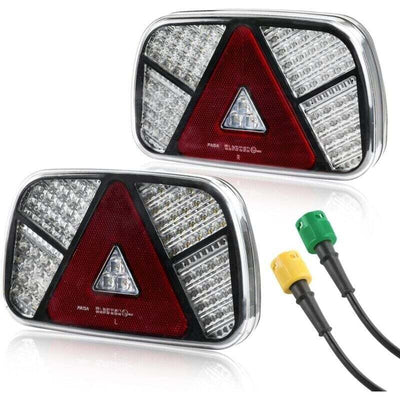 12V 24V Waterproof Trailer Rear Light Kit with Turn Signal Brake Reverse Fog Reflector
