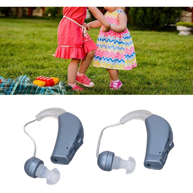 2 Pcs Rechargeable Hearing Aid Sound Amplifier with Noise Reduction Function for Adults and Seniors, Blue, Dubuns