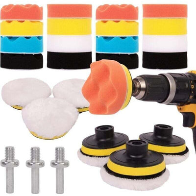 25 Pcs Car Polishing Kit, Polishing Pad for M10 M14 Drill, Cordless Screwdriver and Polishing Machines, Different Levels of Softness