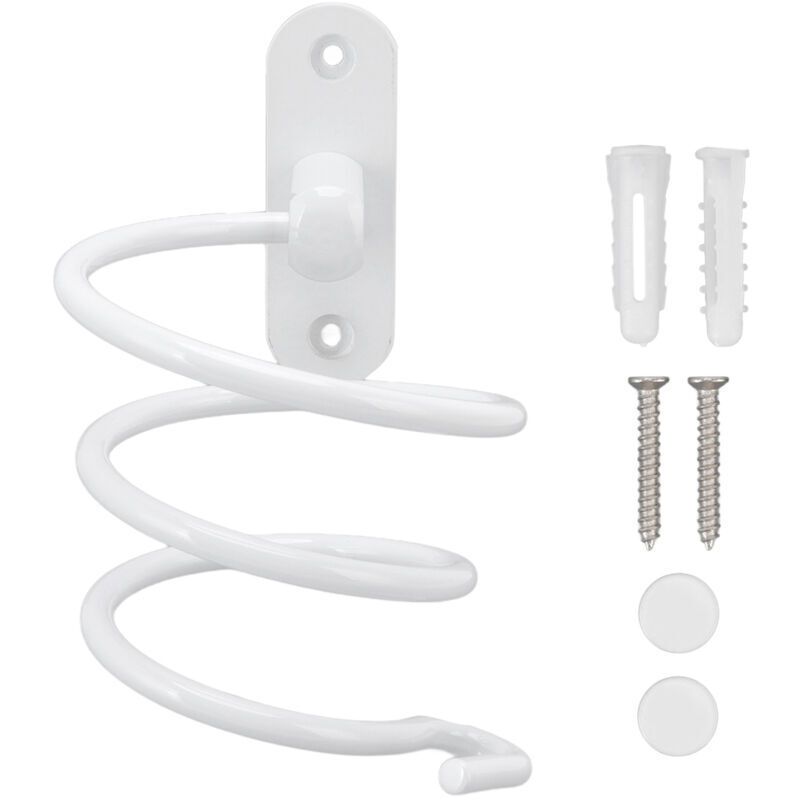 Multifunctional Spiral Hair Dryer Holder Wall Mounted Bathroom Hair Dryer Rack, Compatible with Most Hair Dryers