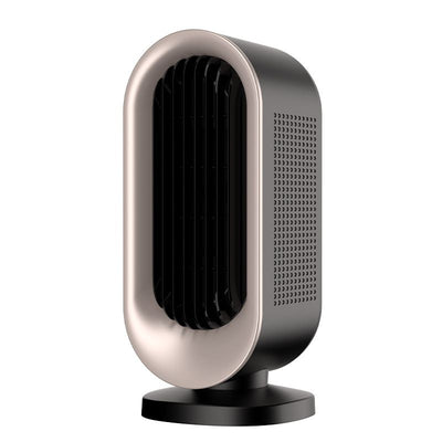 Desktop Vertical Space Heater with Remote Control, Fast Heating PTC Electric Fan Heater, Portable Mini Winter Electric Space Heater for Bedroom Office Home Indoor Heating（Black & Gold）